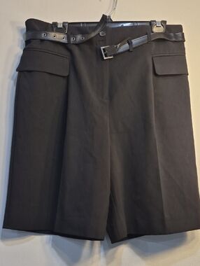Jacob Women's Black High-Waist Bermuda Shorts with Belt